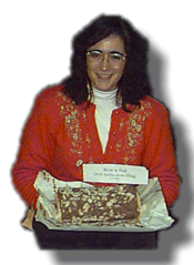 Karen with her buche (pre Weight Watchers!)